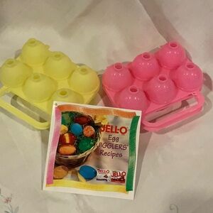 Jell-O Easter Egg Jello Jiggler Mold Set Bundle of 2 Hard Plastic Vintage 90’s